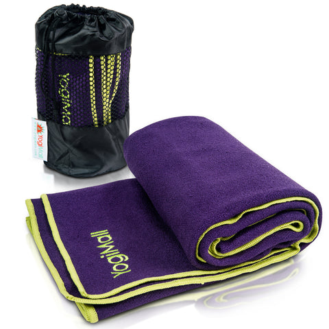 YogaRat Hot Yoga Mat Towel - Purple/Charcoal 